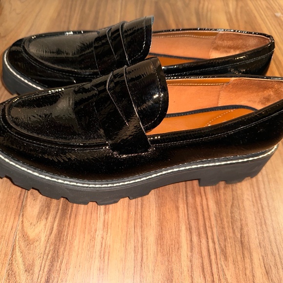 Shoes - Black Chunky Penny Loafers